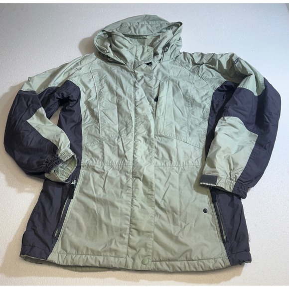 Columbia Jackets & Blazers - Columbia Vertex Womens Large Sage Green Charcoal Waterproof‎ Hooded Ski Jacket